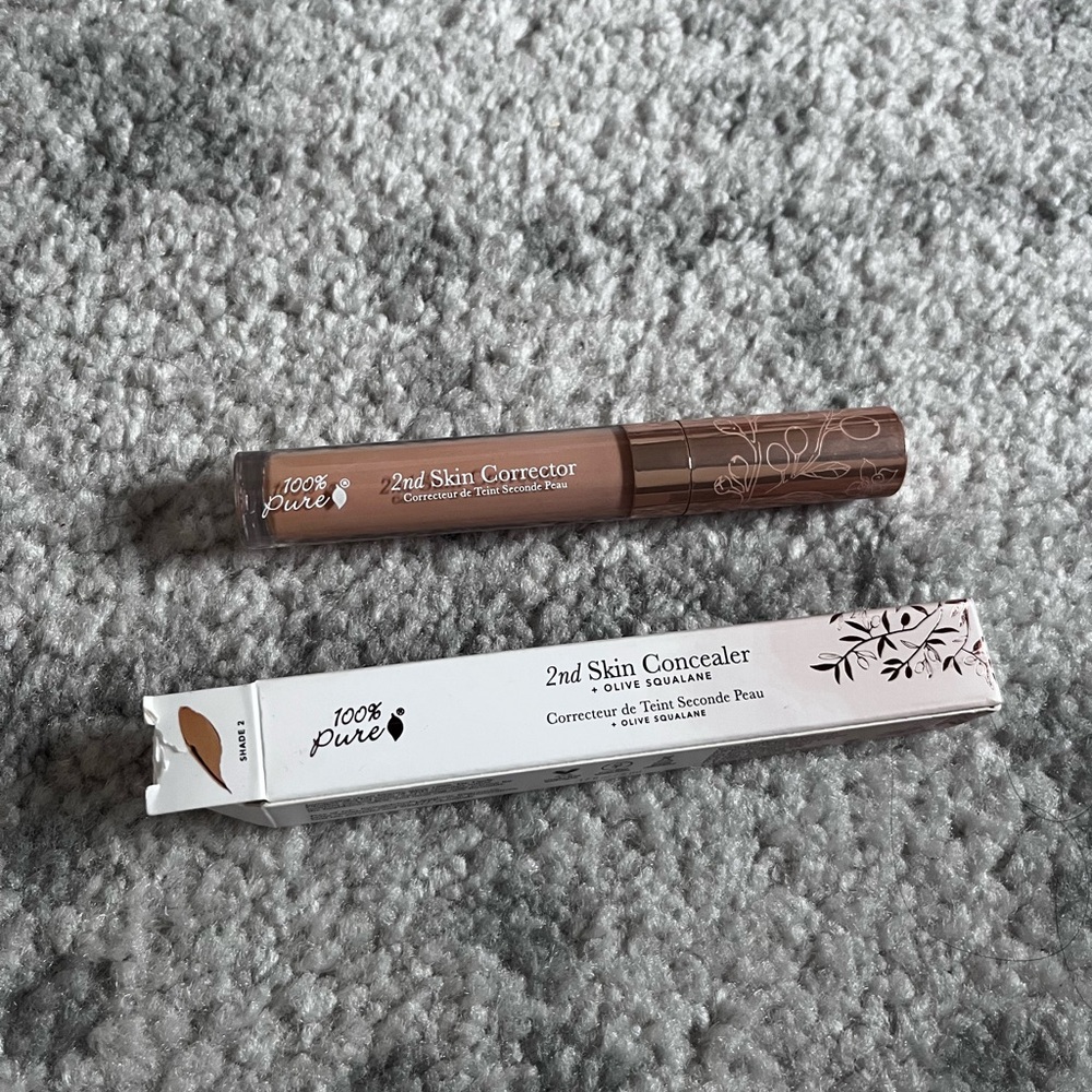 100% Pure 2nd Skin Concealer Shade 2 Olive Squalane Non Toxic Natural Make Up